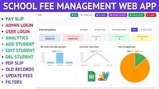 Fee Management System Using Apps Script | Fee Management Web App Admin & Staff Login | C36