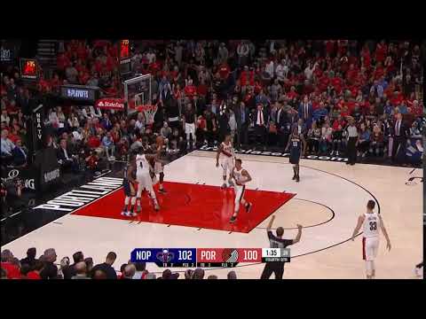 NBA, playoff 2018, Trail Blazers vs. Pelicans, Round 1, Game 2, Move 56, Jrue Holiday, 3 pointer