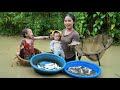 Together With My Children Icatch Fish And Snails On Rainy Days And Bring Them To The Market To Sell