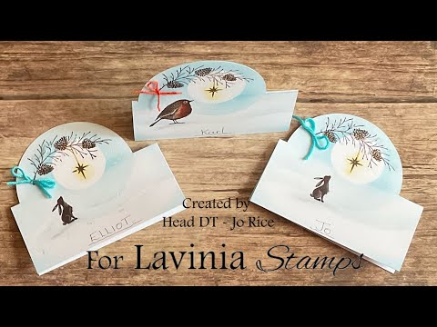 Place setting for Christmas by Jo Rice #laviniastamps #christmascrafts