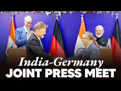 PM Modi,German Chancellor Merz attend the joint press meet in Ahmedabad