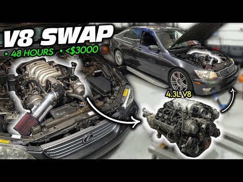3UZ V8 Swapping A Lexus IS300 In 48 Hours!