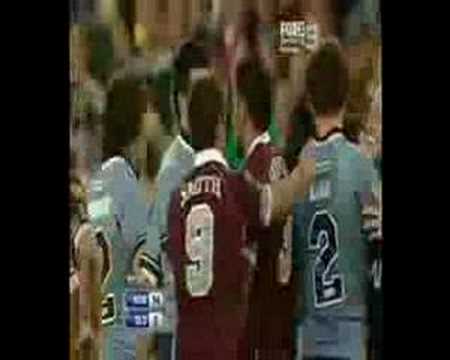State of origin fight Justin Hodges vs Eric Grothe