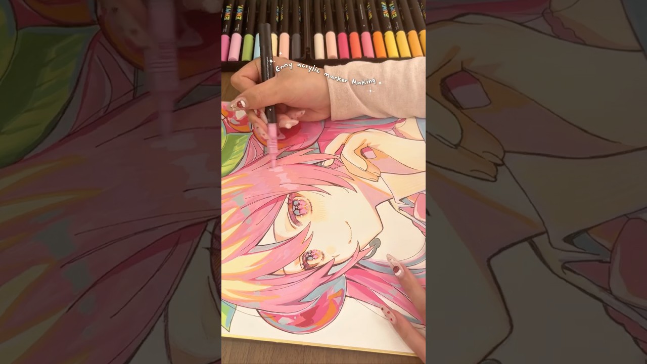 ミクの日なので桜ミクちゃんを描きました🌸🍒 #イラスト #アナログイラスト #enmy #初音ミク #shorts