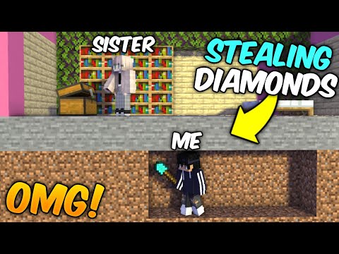 TROLLING AND STEALING DIAMONDS FROM MY LITTLE SISTER || MINECRAFT