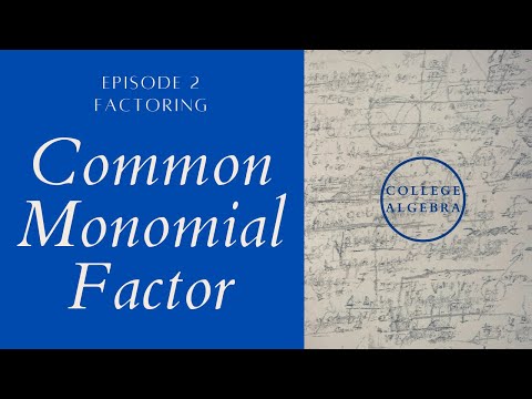College Algebra - Common Monomial Factoring