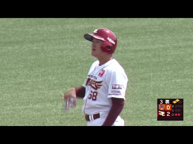[Farm] Show off your hitting power! The Eagles 'Takumi Aono Aono hits a sharp hit towards second baseman base! August 22, 2025 Tohoku Rakuten Golden Eagles vs. Oisix Niigata Albirex BC