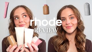 RHODE by Hailey Bieber REVIEW | Trying rhode pocket blush, glazing milk, peptide lip tint & MORE!