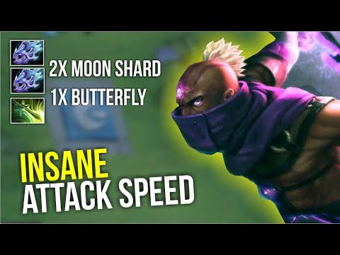 INSANE ATTACK SPEED - Anti Mage 2x Moon Shard + Butterly by Ar1se | Dota 2