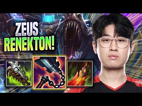 ZEUS IS SO CRAZY WITH RENEKTON! - T1 Zeus Plays Renekton TOP vs Aatrox! | Season 2022