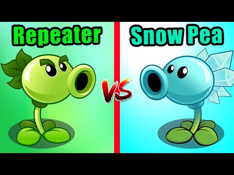 PVZ 2 Max Level Repeater vs Snow Pea Max Level (Free vs Premium)
