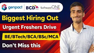 Genpact, BCD & SoftwareOne Hiring 2026 🔥 Freshers Drive | Apply Now!