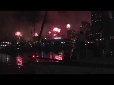 NYE2016 Melbourne Fireworks from Docklands #NYEMELB