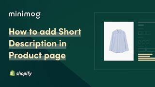 How to Add Description in your Shopify Product page | Minimog theme Shopify tutorial