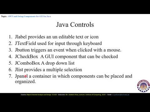 FACULTY051 CS453 KUST20201 L18 V1 AWT and Swings Components for GUI Part1