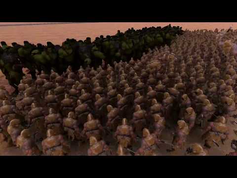 100 Hulk vs 10000 Wild Man Warriors - Ultimate Epic Battle Simulator