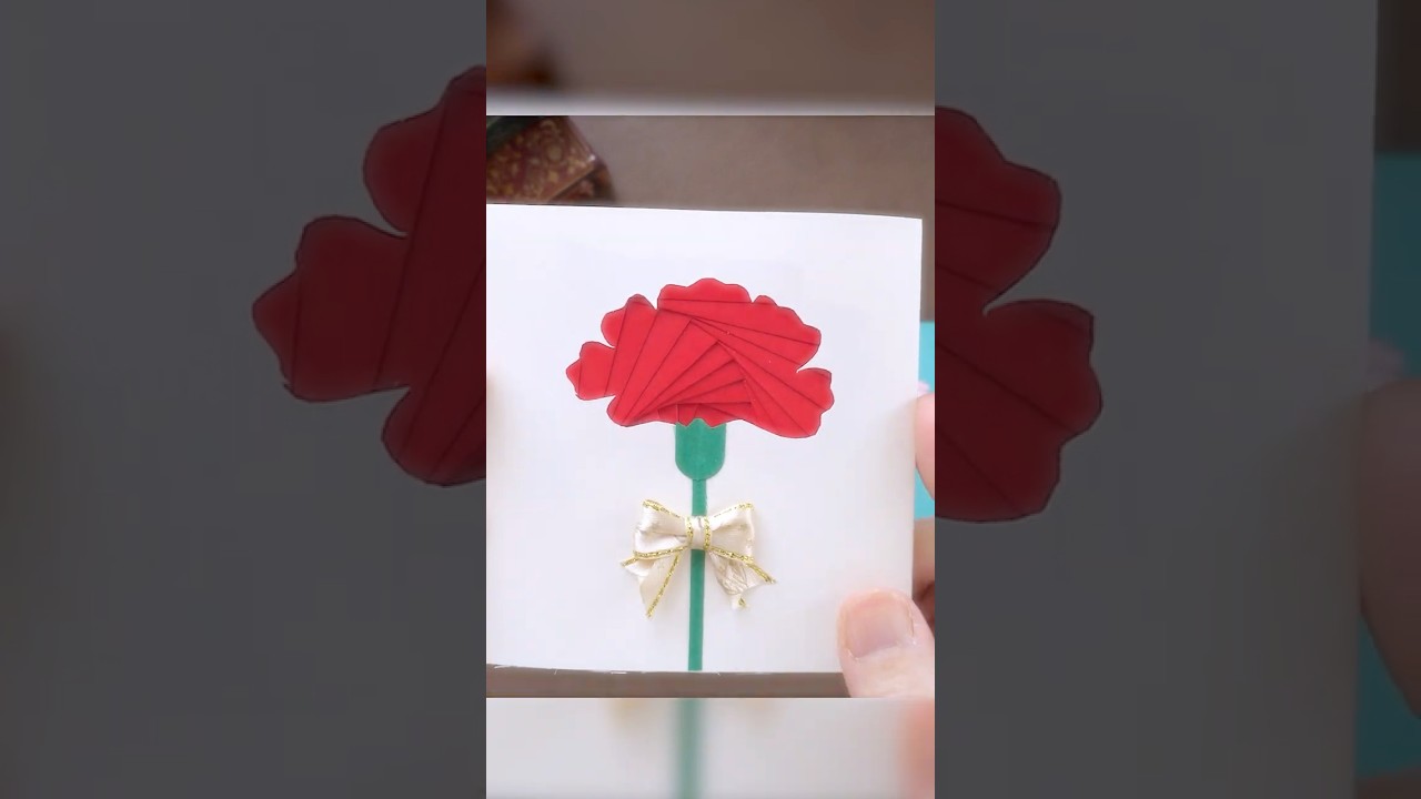 たまには手作りもね！カーネーションカード #母の日 #アイリスフォールディング #ギフト