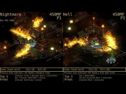 1000 Nightmare vs 1000 Hell Mephisto Runs in Diablo 2 Resurrected