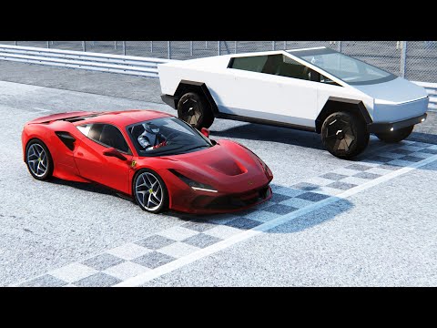 Ferrari F8 Tributo  vs  Tesla CyberTruck AWD  페라리 트리부토 vs 테슬라 사이버트럭