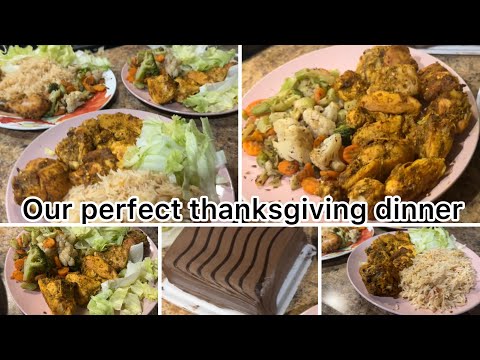 Happy thanksgiving 🦃 to all | dinner 🥘 chicken baked | steamed vegetables 🥗 | cake 🍰 | holidays
