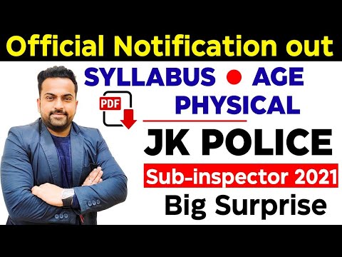 JKP Sub Inspector Recruitment 2021 | Notification Out| Syllabus,Age, Eligibility @Career Success