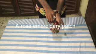 DIY rose embroidery patch on jacket