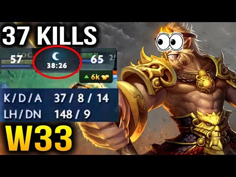 37 Kills in 38 Minutes INSANE GAME Monkeyking W33 Dota 2