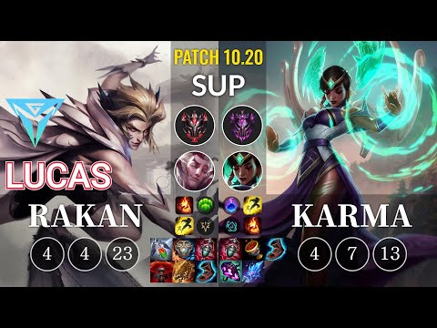 IGY Lucas Rakan vs Karma Sup - KR Patch 10.20