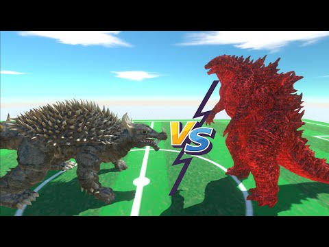ANGUIRUS VS GODZILLA RED WHO WILL WIN FOOTBALL ARENA - Animal Revolt Battle Simulator