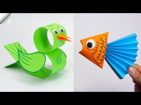 6 DIY paper crafts Moving paper TOYS Easy paper crafts