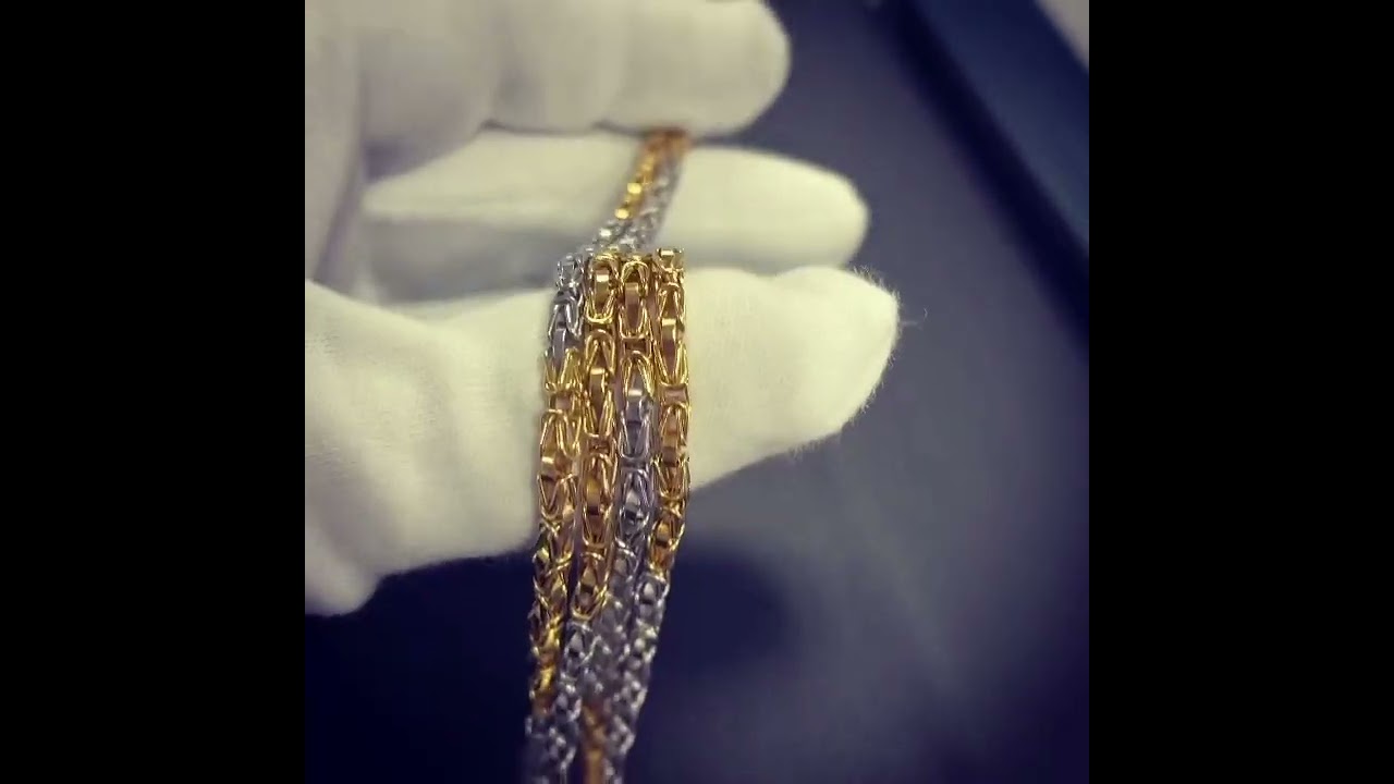 18ct yellow and white gold king chain 36” 3mm