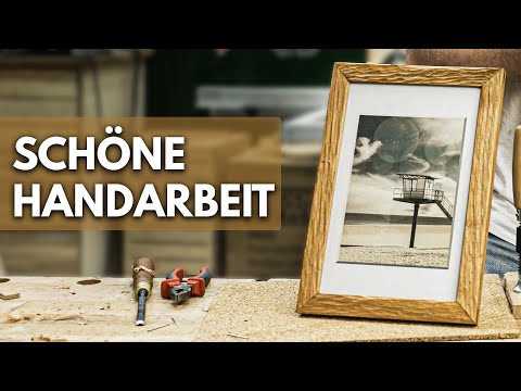 Geschnitzte Oberfläche und Schlitz/Zapfen auf Gehrung - Der etwas aufwendigere Bilderrahmen