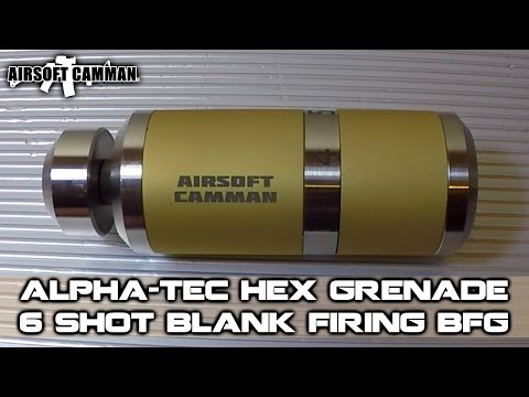 6 Shot Alpha-Tec Hex Blank Firing Impact Grenade - BFG .209 Shotgun Primer 9mm Airsoft