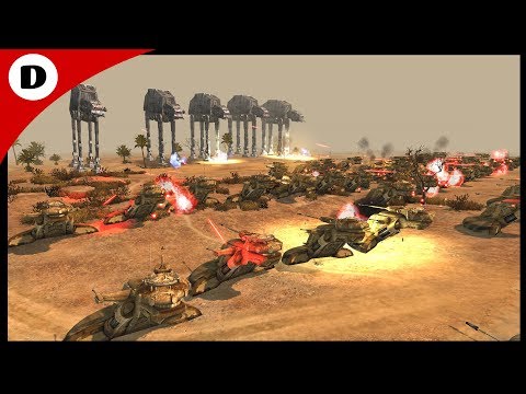 5 AT AT WALKERS vs 50 AAT TANKS - Men of War: Star Wars Mod