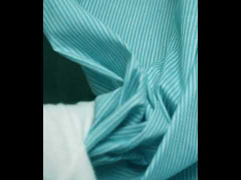 Stripe Blue Pure Cotton 98 GSM Handwoven Fabric — video