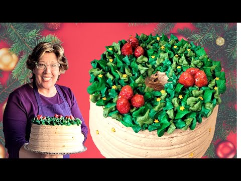 Chocolate Angel food Cake - Christmas Wreath Cake