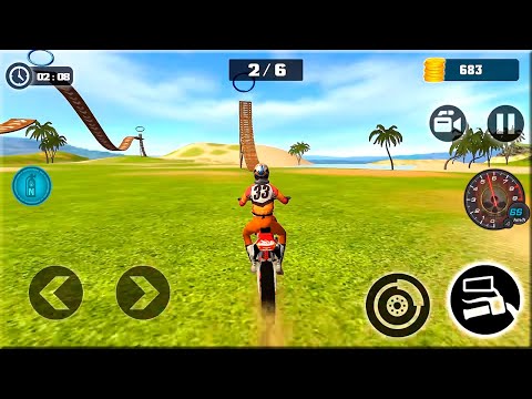 Motocross Beach Jumping 3D Android Gameplay - Extreme Motor Bike Stunts Game