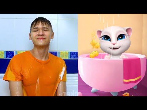 Repeat After Talking Angela - Imitate Angela is Taking a bath