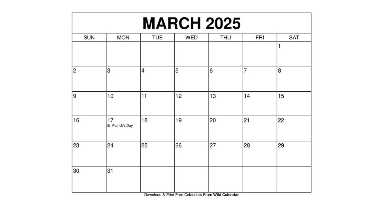 Free Printable March 2025 Calendar Templates With Holidays - Wiki Calendar