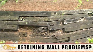 Railroad Tie Retaining Wall Problems? Retaining Wall Repair or Replace | 704.787.6972