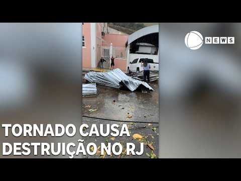 Tornado causa destruição na região serrana fluminense