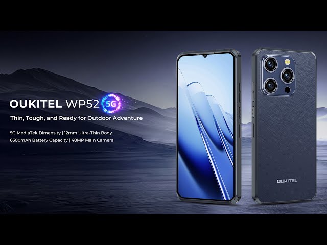 اوكيتل جوال WP52 ثنائي الشريحة بذاكرة رام 4+12 جيجابايت وذاكرة داخلية 256 جيجابايت يدعم 5G لون اسود