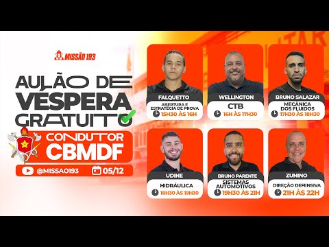 🎥 AULÃO DE VÉSPERA CBMDF – CONDUTOR 🚒💥 | GRATUITO