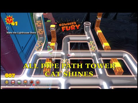 Bowser's Fury: All Pipe Path Tower Cat Shines - ericfortesTV