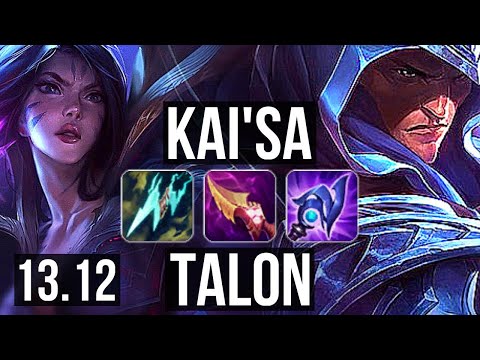 KAI'SA vs TALON (MID) | 10/1/9, 71% winrate, Legendary | EUW Grandmaster | 13.12