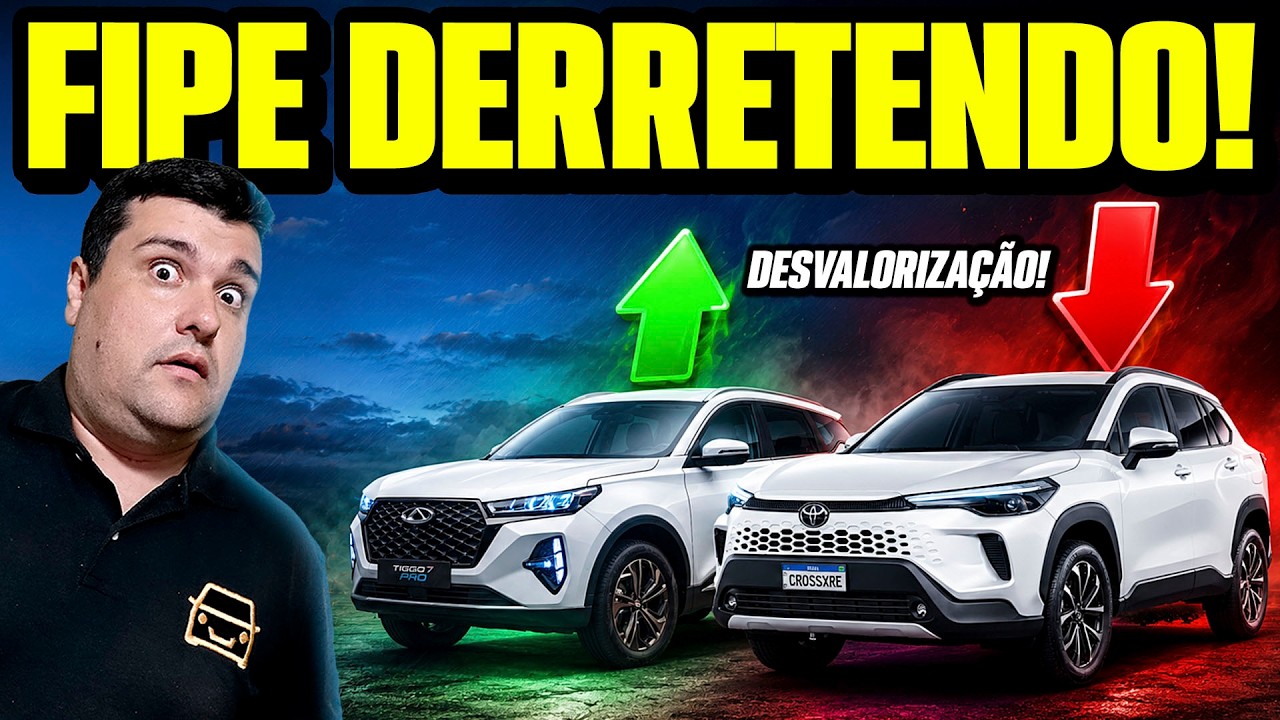MERCADO AFUNDANDO? CARROS BYD, GWM E CHERY que DESVALORIZAM MENOS que TOYOTA, HONDA e VW! E AGORA?