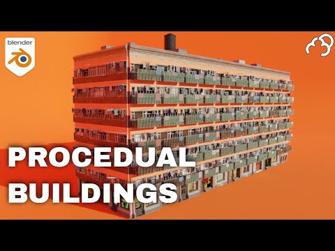 Procedural Building Kitbash for BLENDER Geometry Nodes