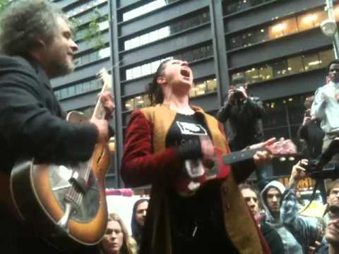 Amanda Palmer and Sxip Shirey - The World Turned Upside Down (Occupy Wall Street 10/12 NYC)