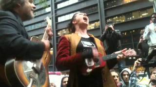 Amanda Palmer and Sxip Shirey - The World Turned Upside Down (Occupy Wall Street 10/12 NYC)