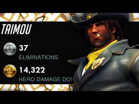 TAIMOU MCCREE GAMEPLAY - 37 ELIMS 14K DMG! [ OVERWATCH SEASON 16 TOP 500 ]